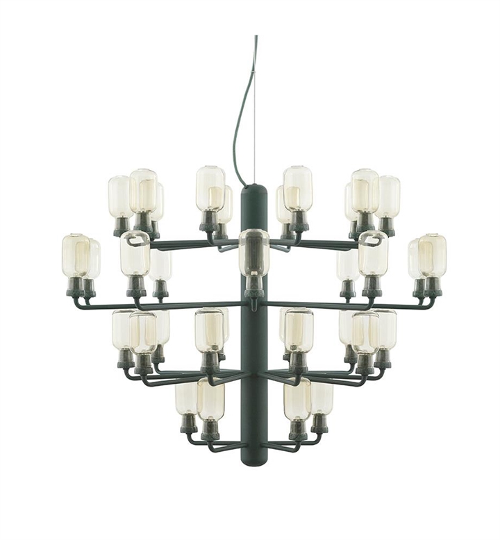 Amp Kroonluchter - Groot, Goud/Groen marmer